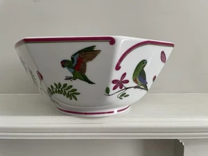 Lynn Chase Parrots of Paradise Octagonal Vegetable Bowl, 10 1/2" - Picture 1 of 12