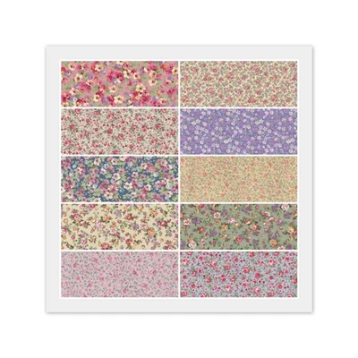 COUNTRY FLORALS, 100% Cotton Fabric - 10 FAT QUARTERS or 20 Strip JELLY ROLL - Image 1 of 4