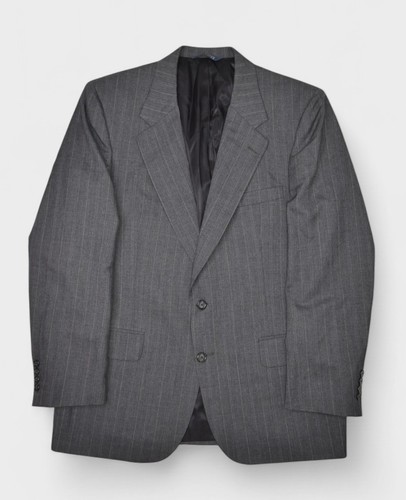 Giacca Burberry uomo 42R grigio gesso righe lana cappotto sportivo tuta blazer vintage