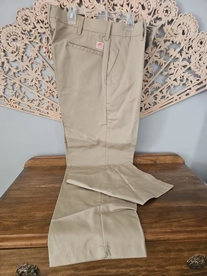 New Red Kap Work Flat Front Pants Industrial Uniform Khakis 34x32 Dura Kap  - Image 1 of 4