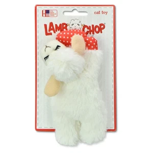Multipet Lamb Chop Cat Toy with Catnip & Crinkle – Plush Heart Dangling Toy - Picture 1 of 9