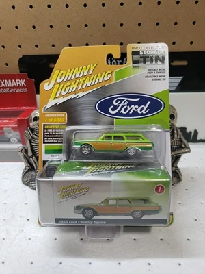 Johnny Lightning 1960 Ford Country Squire Wagon Rat Fink With Storage Tin - Image 1 of 4