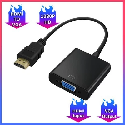 HDMI auf VGA Adapter Konverter Kabel 1080p Video - Bild 1 von 4