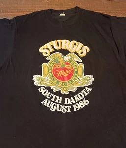 Camiseta vintage Sturgis Black Hills Rally 1986 XXL negra. Hecho en USA - Imagen 1 de 7