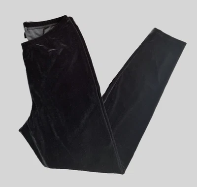 Eileen Fisher Black Stretchy Velvet Ankle Leggings Plus Sz 1X - Image 1 of 4
