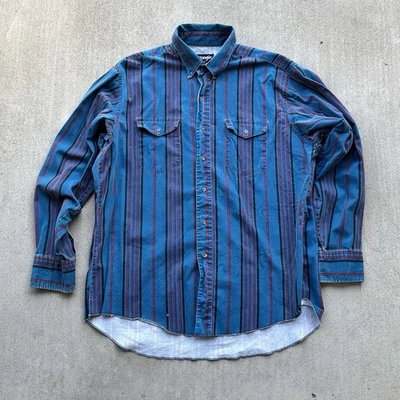 Vintage Wrangler Brushpopper Shirt Size 17 Made In USA Cowboy Western X Long - Image 1 of 4