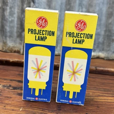 (2) NOS Vintage GE PROJECTION LAMPS Projector Bulbs CZX DAB General Electric USA - Image 1 of 4