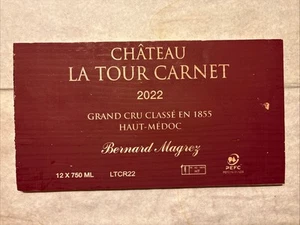 1 Rare Wine Wood Panel Château La Tour Carnet Vintage CRATE BOX SIDE 4/25 509 - Picture 1 of 2
