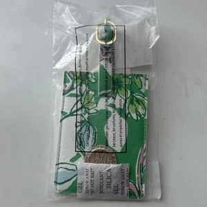Nueva etiqueta de equipaje Lilly Pulitzer con vistas en flor de menta verde dorado GWP - Imagen 1 de 5