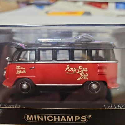 MINICHAMPS VW Samba Bus 1963 T1 scala 1/43 modello raro inutilizzato - Immagine 1 di 4