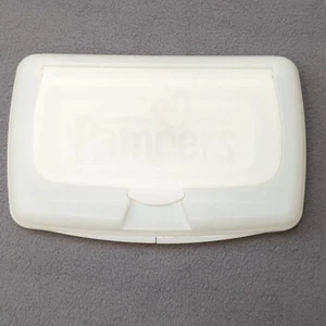 PAMPERS weiß Kunststoff Baby Feuchttücher Reise Etui Box Behälter nachfüllbar *LEER - Bild 1 von 4