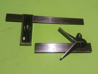 STARRETT no. 13  Double Square 4pcs Head 9 & 6" Rules & center head works great - Image 1 of 4