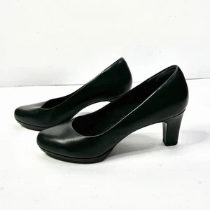 Rockport Pumps Women 9W Black Leather Total Motion Leah Shoes Classic Preppy NEW - Picture 1 of 9