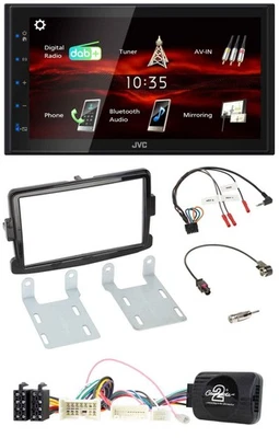 JVC USB Bluetooth Lenkrad DAB 2DIN Autoradio für Dacia ab 2012 piano schwarz - Bild 1 von 4