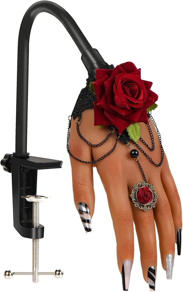 Mano Finta per Ricostruzione Unghie, Mano Finta in Silicone per Pratica Unghie,  - Immagine 1 di 4