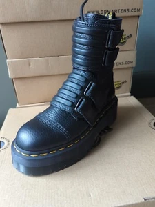 Dr Martens AXXEL Black Milled Nappa Leather Platform Boots Size UK 3 New - Picture 1 of 16