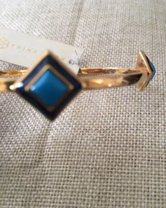 Trina Turk Armreif Armband goldfarben blaue Akzente Einzelhandel 98,00 $ - Bild 1 von 11