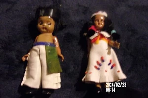 2 VINTAGE PLASTIK 50er ODER 60er INDIANER MÄDCHEN - 6" GROSS - Bild 1 von 6
