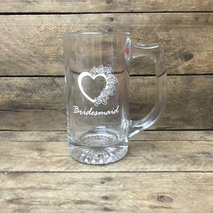 Glass Beer Stein Bridesmaid 12 oz Treasure Masters - Picture 1 of 1