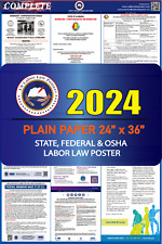 2024 Oklahoma OK All in One LABOR LAW POSTER (Federal & State) Plain Paper