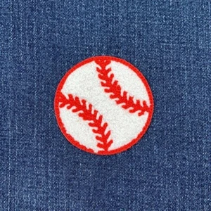 Chenille Baseball Patch - Letterman Jacket Embroidered Sports Ball Badge 2-3/8" - Picture 1 of 2