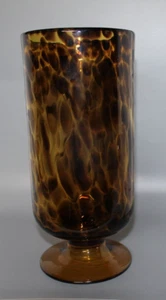 Vintage Amber and Brown Glass Vase 10 3/4" Tall - Picture 1 of 6