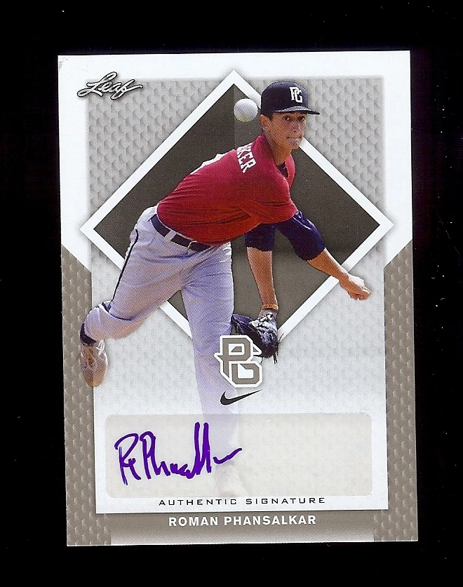 ROMAN PHANSALKAR 2016 Leaf *PERFECT GAME* Certified AUTOGRAPH RC - Image 1 of 1