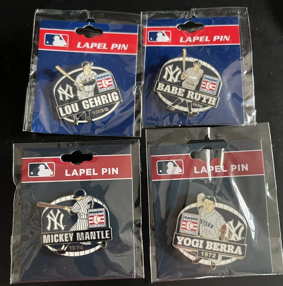 Ruth, Gehrig, Mantle and Berra MLB Hall Of Fame Inductee Official Pins - Image 1 of 1