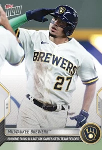 2022 TOPPS NOW CARD MILWAUKEE BREWERS #132 20 HOME RUNS IN THE LAST 6 GAMES - Bild 1 von 1