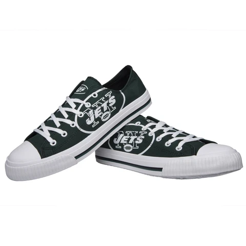 New York Jets NFL Men's Low Top Logo Canvas Shoes FREE SHIP Cover
