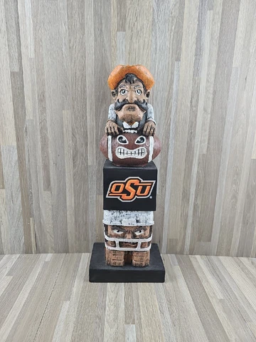 Oklahoma State University 15 Inch Tiki Totem 15" OSU Cowboys Football Statue Cover