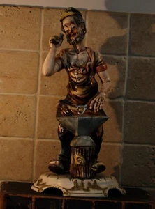Vintage Capodimonte 44 cm tall Blacksmith/Farrier Porcelain figurine Ornament - Picture 1 of 12