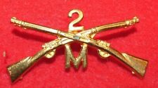 Original WWI Period U.S. Infantry Dress Collar Badge, 2nd Reg. Co. M