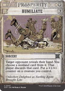 MTG (x4) Humiliate (x4) Playset (OTJ: Breaking News U#047) quasi nuovo/lp - Foto 1 di 1