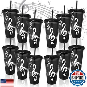 Skylety 12 Sets Music Themed Gifts Musical Tumbler Cups Bulk 24 oz Reusable M - Picture 1 of 5