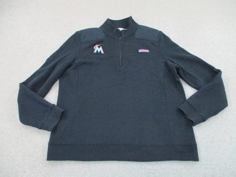 Miami Marlins Sweater Womens Large Black MLB Baseball Sweatshirt Ladies Cover