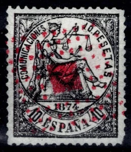 Edifil 152 usado 1874 rombo rojo 10 pts sello España Spain - Imagen 1 de 1