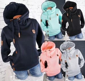 Damen Hoodie Kapuzenpullover Sweatshirt warmer Fleece Pulli Uni M L XL 2XL 3XL - Bild 1 von 65