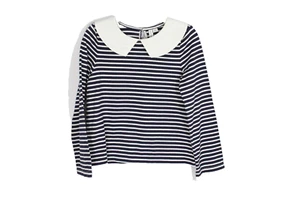 Janie and Jack Merchant Marine Striped Collared Top Girls 10 NEW Nautical Cotton - Picture 1 of 8