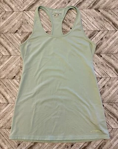 Brooks Tank Top Womens M Green Blue Yoga Dance Athleisure Sports Running Logo - Picture 1 of 5