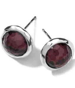 IPPOLITA STERLING SILVER WONDERLAND Grape color QUARTZ STUD - 10MM EARRINGS - Picture 1 of 2