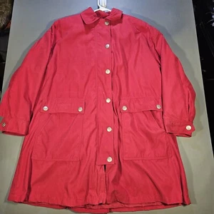 Vintage Preston & York Sport Women's Red Long Sleeve Full Zip Jacket Size M Hood - Picture 1 of 9
