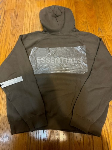 "Felpa con cappuccio Fear Of God Essentials taglia MED FW21 logo posteriore ""Stampa errata mancante A"