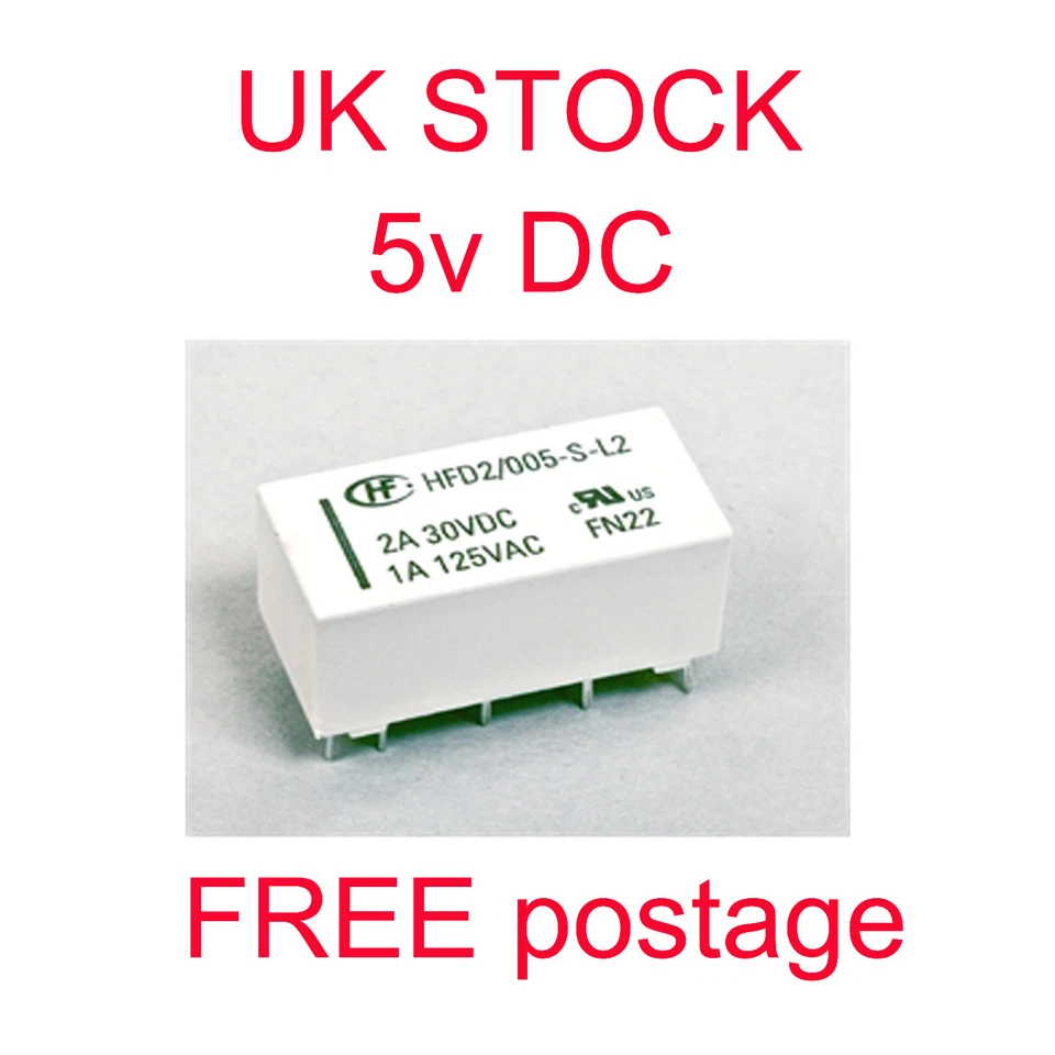 5V Coil Bistable Latching Relay DPDT 2A 30VDC  - High Quality Free Postage - Image 1 of 1