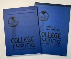 Lot of 2 Rowe College Typing Book and Workbook of Laboratory Materials 1938 Vtg - Picture 1 of 12