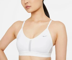 Nike Women's Dri-FIT Indy Light-Support Padded WHITE Sports Bra DB8765-100 Sz M - Picture 1 of 3
