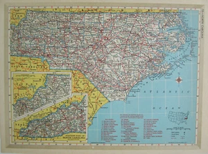 NC NY 1952 NORTH CAROLINA RAILROAD MAP BEAUFORT & MOREHEAD RR. or NEW YORK 1950s - Picture 1 of 12