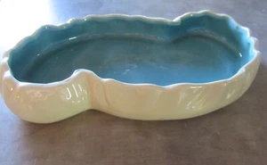 Haeger Pottery PLANTER DISH Mid-Century Modern BLUE WHITE - Picture 1 of 4