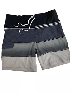 Men's XL 40 Board Swim Trunks Shorts Black Gray White lined 9.5 Inseam - Picture 1 of 7