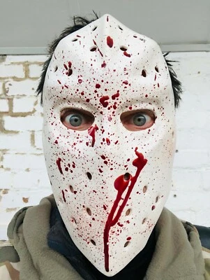Jason Hockey Mask Latex Heat Bank Robber Halloween Friday Costume Accessory Mask - Image 1 of 4